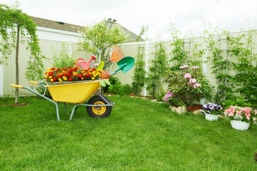 Professional tree removal work in a Staines garden setting
